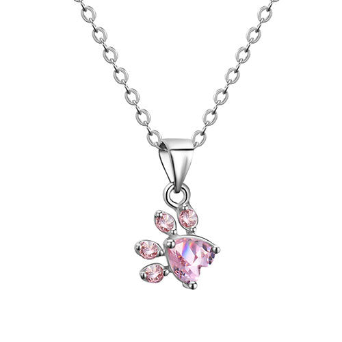 Paw Jewelry Set for Women – 4-Piece | Rose Gold with Zirconia Heart – Ring, Necklace, Earrings & Bracelet