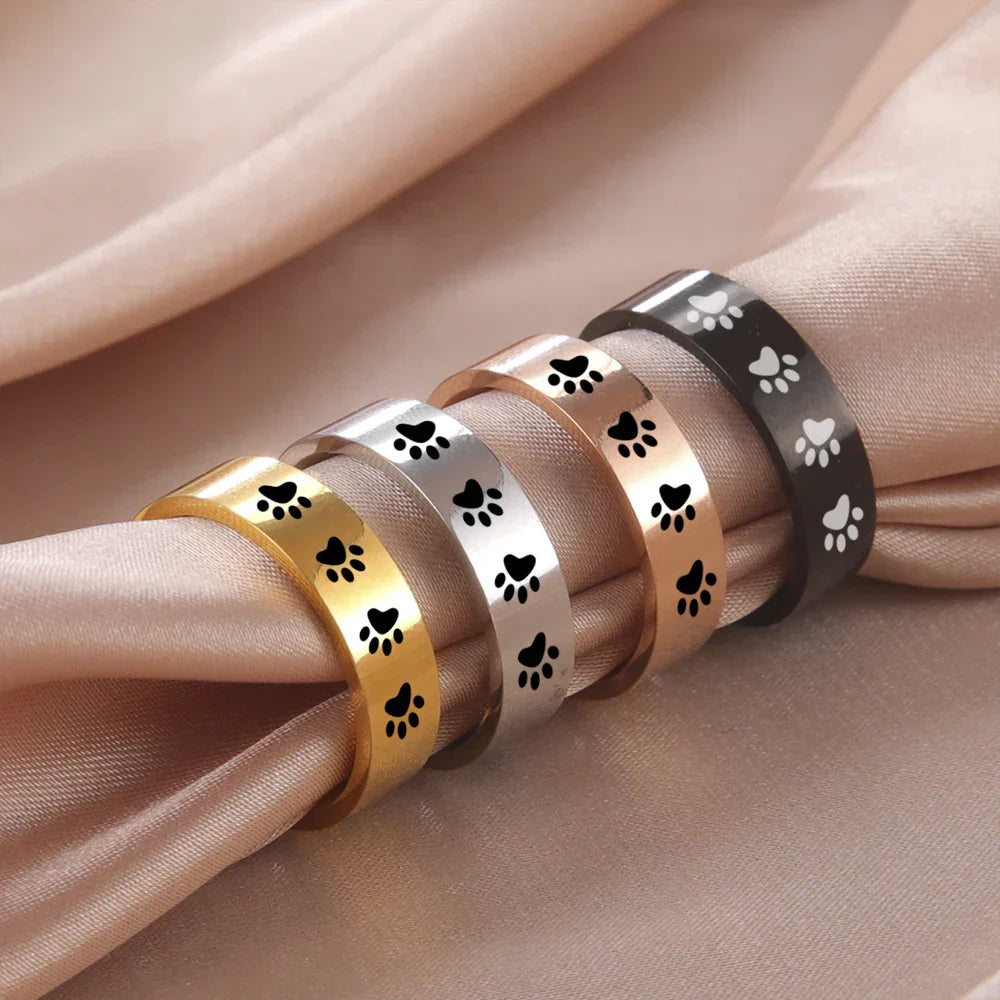 Paw Ring in Stainless Steel – Symbolic Jewelry for Animal Lovers