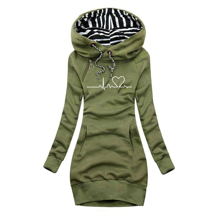 Mieke | Hoodie-jurk met hartslagprint