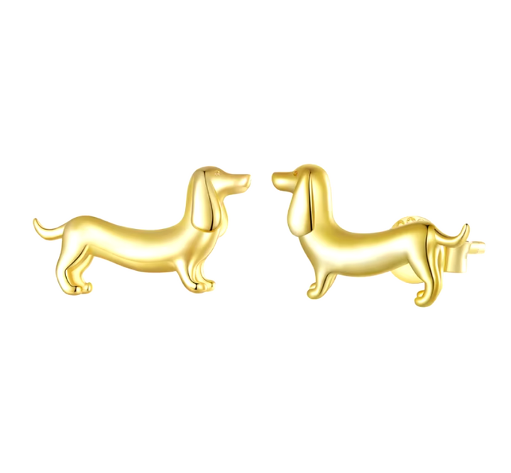 Dachshund Earrings Made of 925 Silver