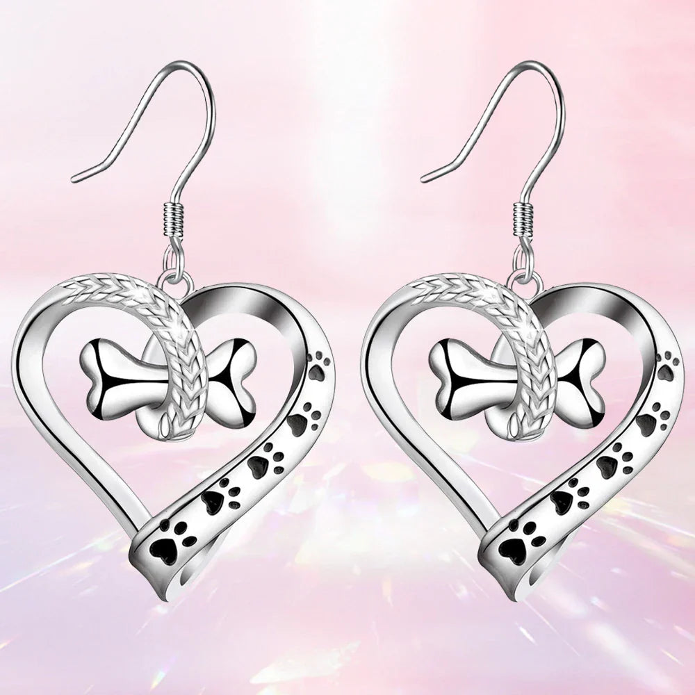 Jewelry Set with Dog Paw, Heart & Bone – 2-Piece Set