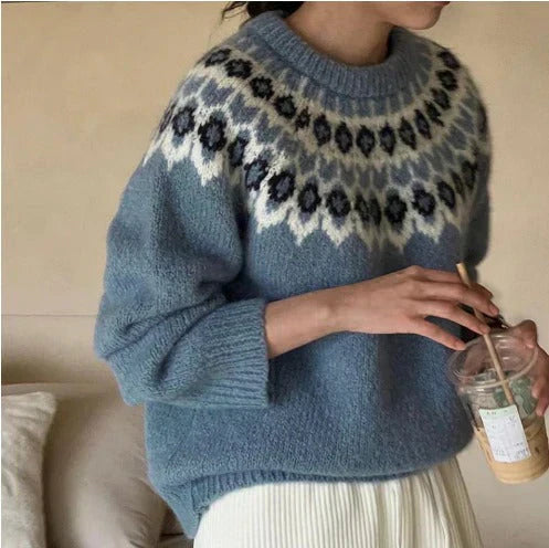 Sophie | Stijlvolle jacquard trui