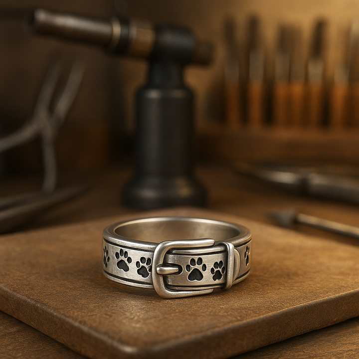 Playful and Stylish Ring in Dog Collar Design
