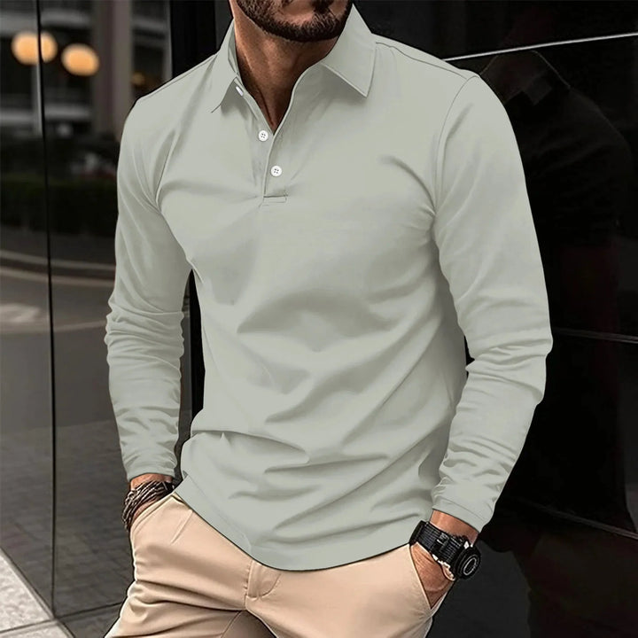 River - casual poloshirt met lange mouwen